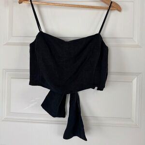 J Crew Linen Cropped Tie Back Top- NWT